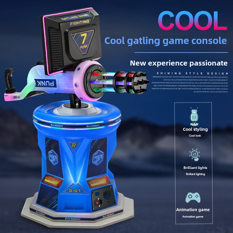 Children's Coin-Operated Arcade Amusement Machine Commercial Shooting Gun Gatling Toy for Mall Square Stall Entertainment