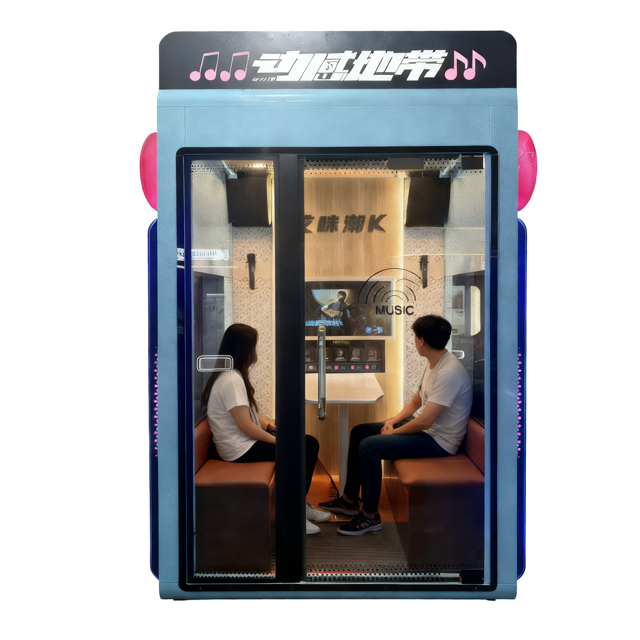 Commercial Metal Karaoke Booth Full Size KTV Singing Room Soundproof Entertainment Cabin Dual Four Person Music Recording 1 Year