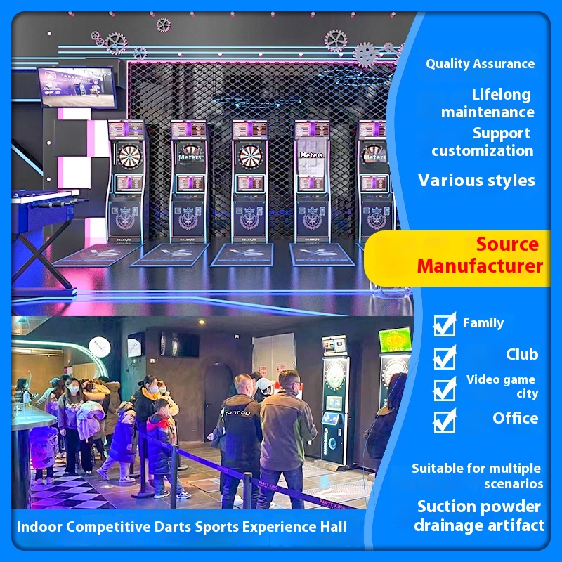 Coin Operated Plastic Electronic Dart Vending Machine Arcade LED Soft Tip Darts Game Board 18