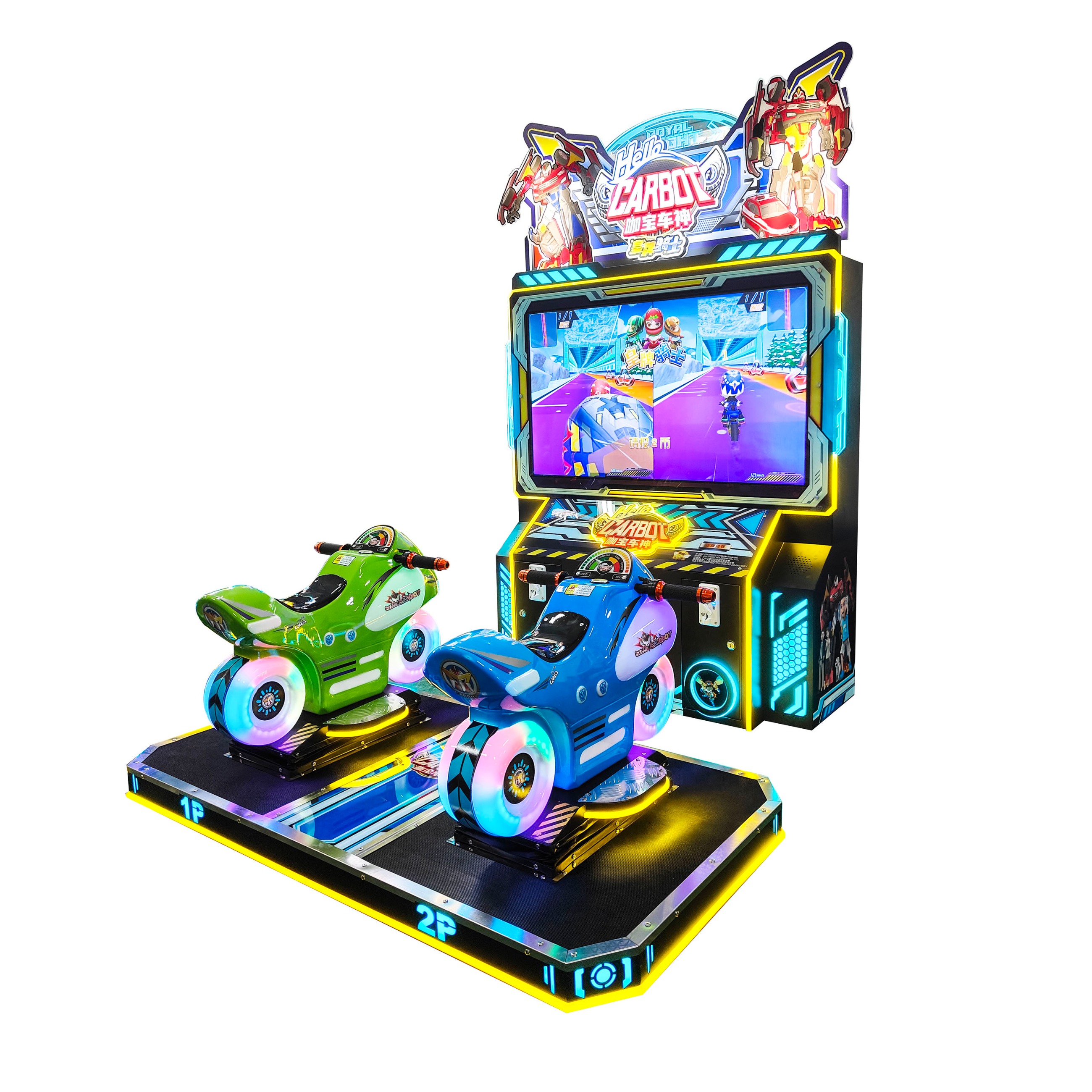 Car Rex Double-Player Commercial Motorcycle Racing Arcade Game Machine Colorful LED Lighted Immersive Interactive Game