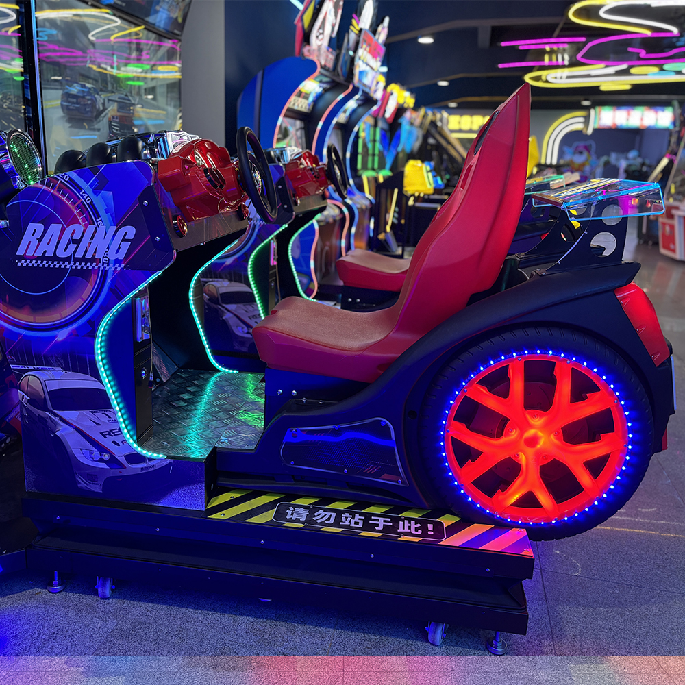 Dynamic Arcade Console New Indoor Four-Screen Coin-Operated Racing Simulator with Two-Contended Racing Screens
