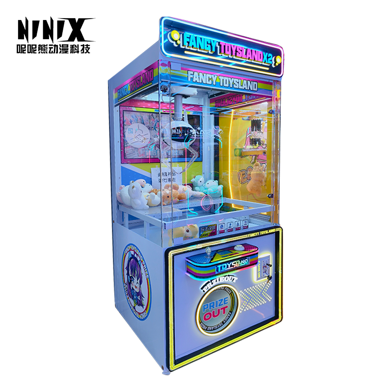 FANCY TOYS LAND X2 Prize Claw Coin-Operated Arcade Game Attractive Neon Lights Plush Toy Catcher for Entertainment Venues