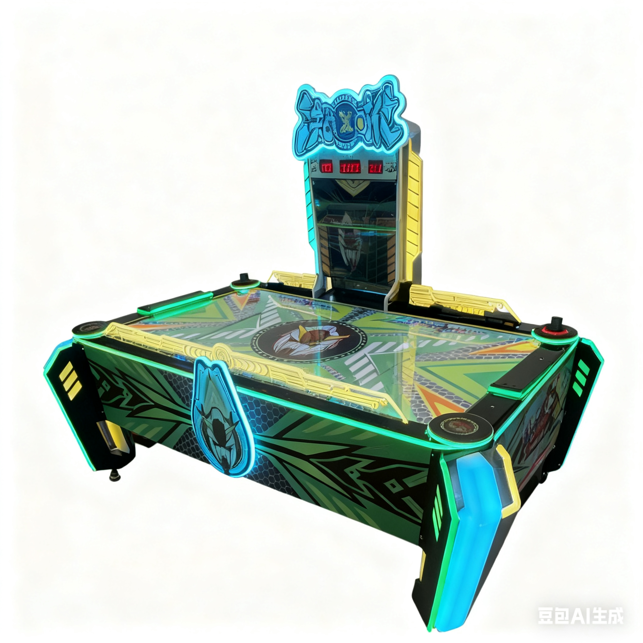 Coin Operated English Air Hockey Table LED Light Arcade Game Machine for 2 Players Indoor Entertainment with 1 Year Warranty
