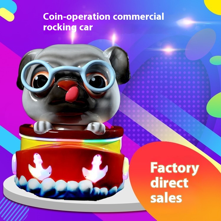 Indoor Playground Cute Cute Dog Fibreglass Swing Machine Coin Operation 3D Game Screen Children Ride Arcade Console