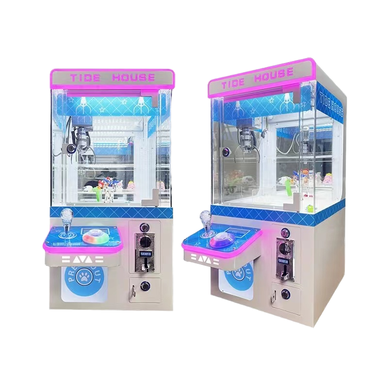 Mini Plastic Claw Crane Machine for Coin Pusher Toy with Plush English Language 1-Year Warranty