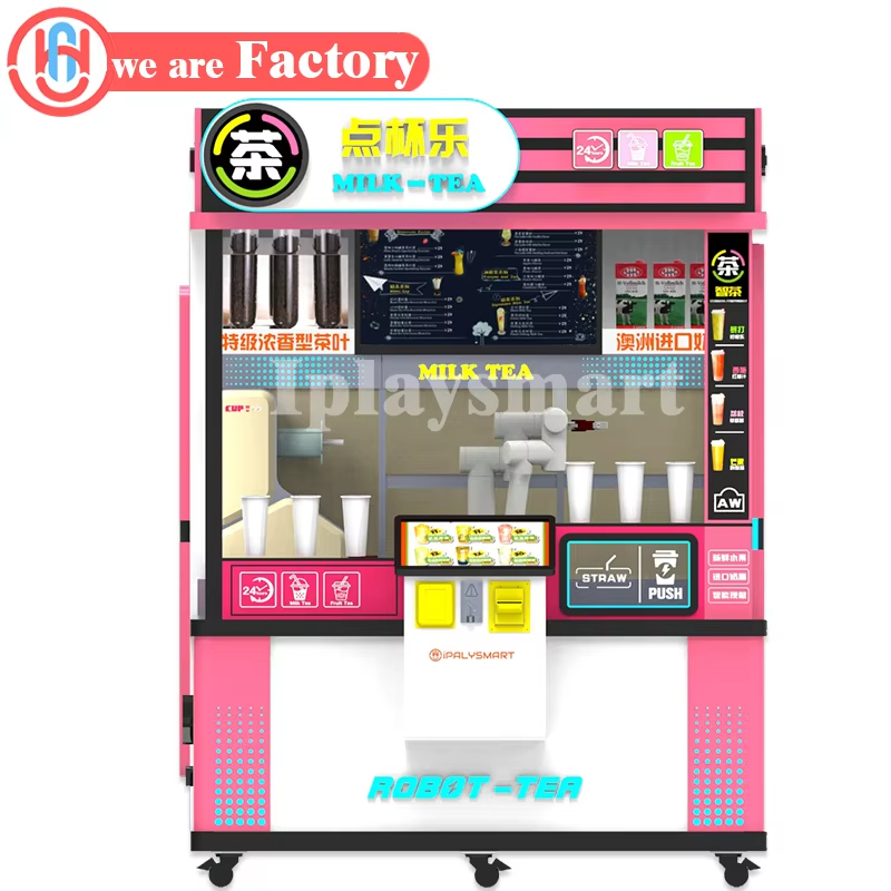 Shopping Street Vending Bubble Tea Machine Equipment Seal Vending Machine Self-service Tea Machine