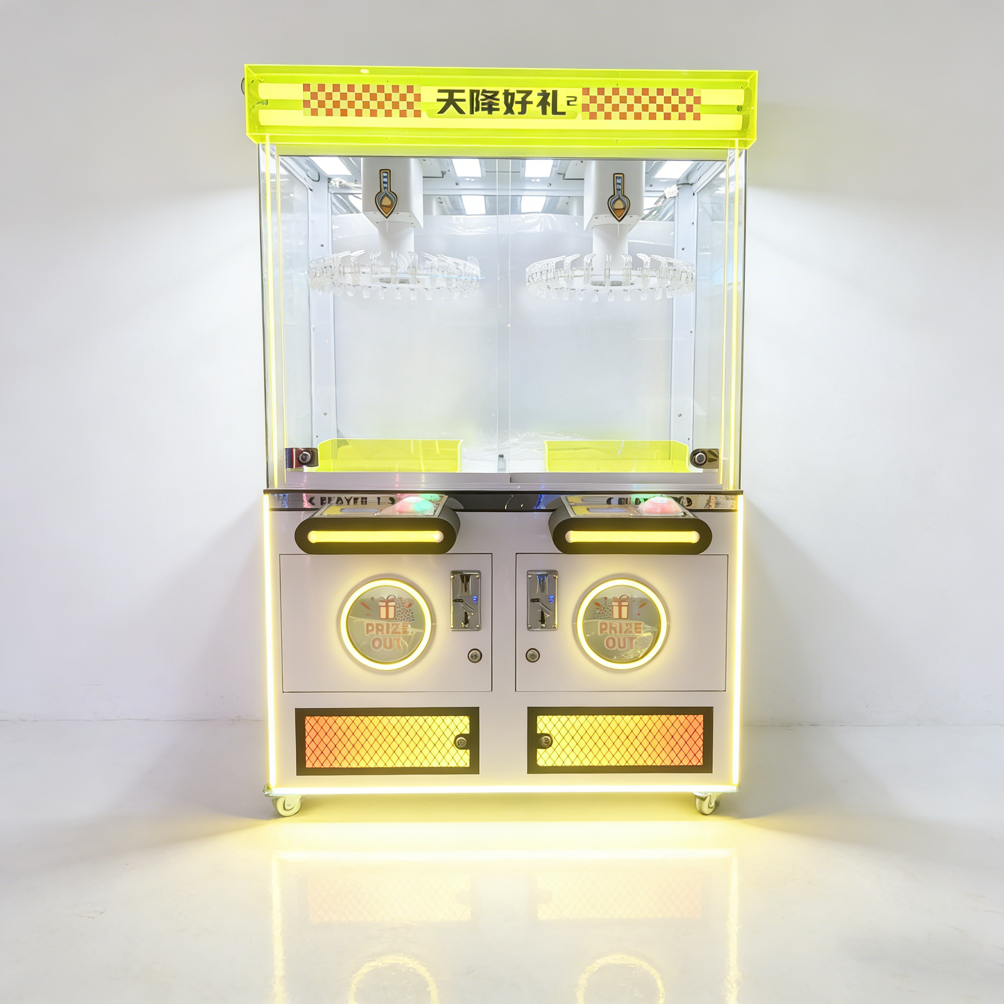 Commercial Dual Player Claw Crane Arcade Game Prize Vending Amusement Equipment Coin Operated Gift Catcher Cabinet