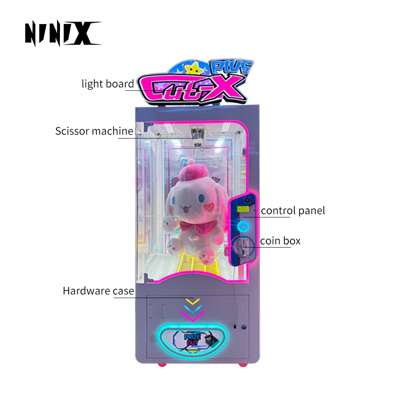 Factory Direct Sale Coin Operated Games Scissor Cut Prize Doll Claw Machine Big Toys Shear Machine Cat-Claw-Machine