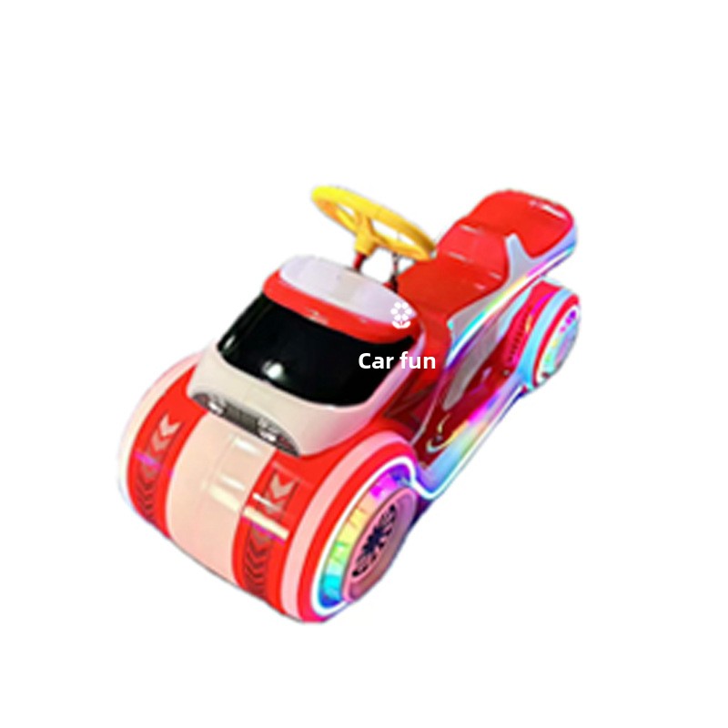 24V Indoor Electric Bumper Car Double-Seated Four-Wheel Kart for Kids Adults Home Shopping Mall Night Market Square Plastic