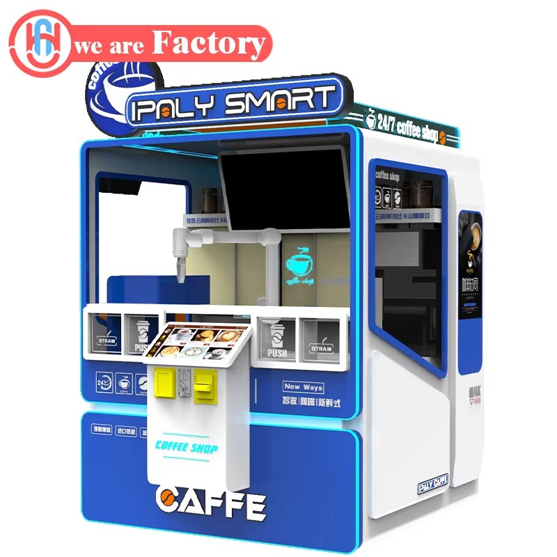 Fully Automatic Coin-Operated Robot Games On-Site Production Street Sales Fun 1-Year Warranty Metal Coffee Vending Machine
