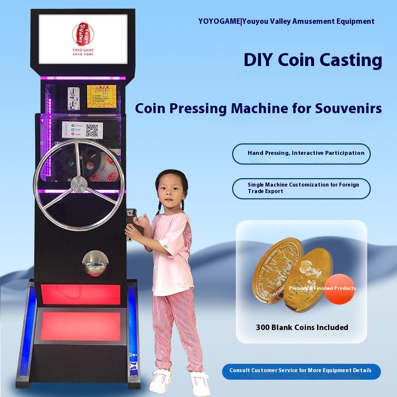 DIY Manual Coin Press Machine Making Commemorative Coins Tourist Attractions Zodiac-Themed Collectible Copper English
