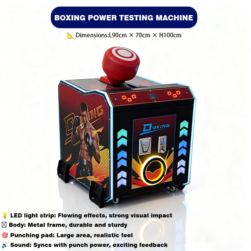 Coin-operated Stainless Steel and Plastic Boxing Arcade Game Machine with Light-emitting Diode Lights