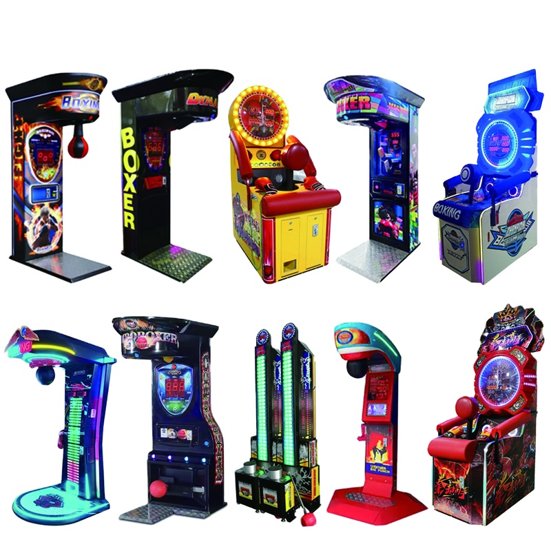 Coin Operated Metal Boxing Punch Arcade Machine Digital Score Display English Language for Mall Arcade Game Center Entertainment