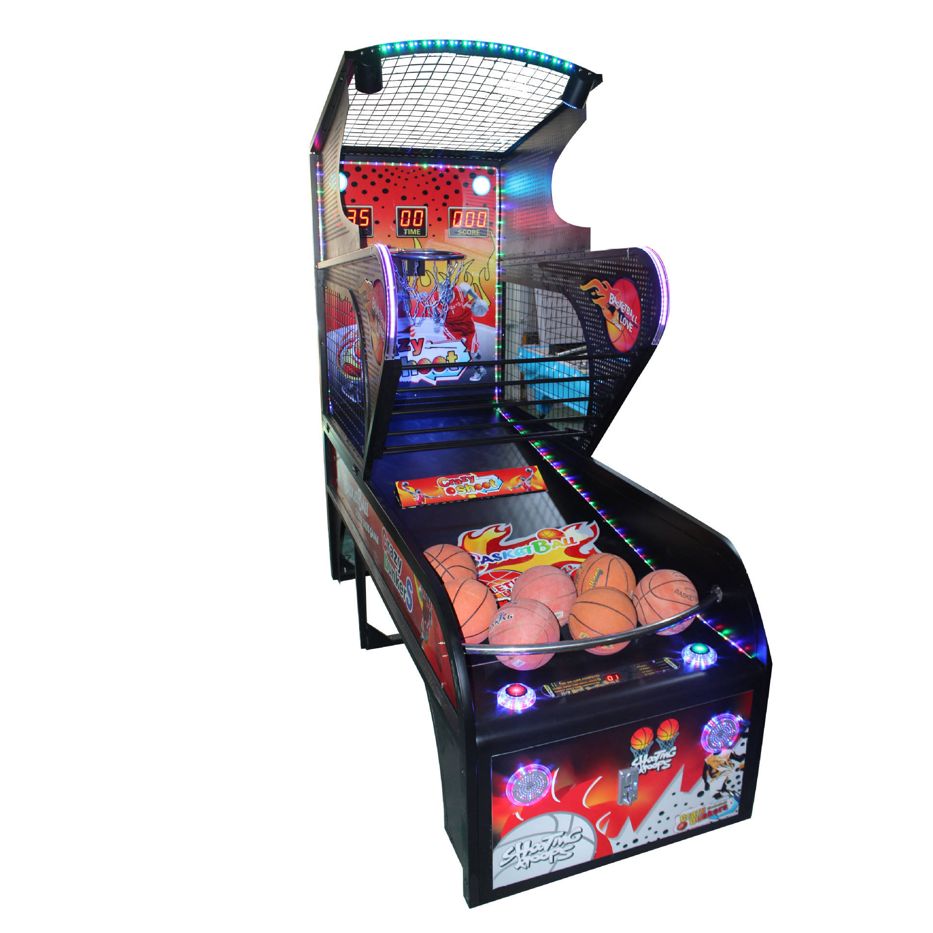 Adult Indoor Electronic Coin Operated Skill Shooting Crazy Basketball Game Machine for Sale  Arcade Basketball Machine