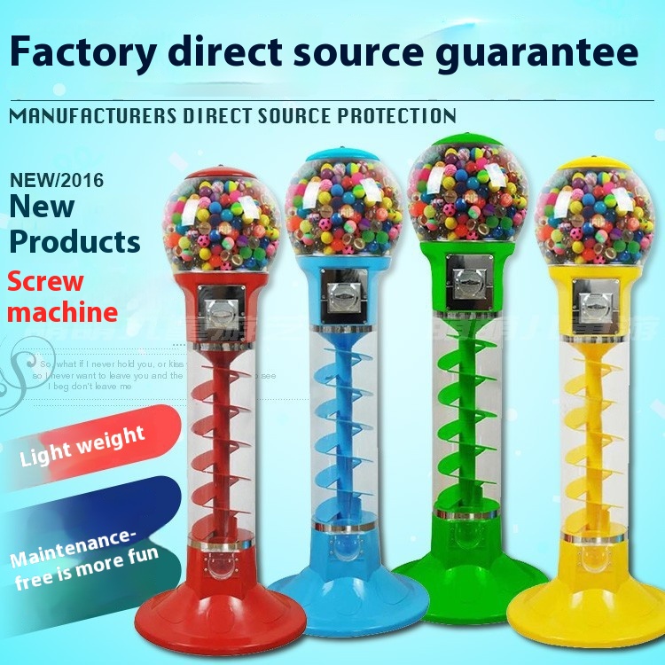 Supermarket Self-Servicing Elastic Ball Capsule Toy 45 Capsule Spiral Machine One Yuan Two Yuan Coin System Metal One Small Shop