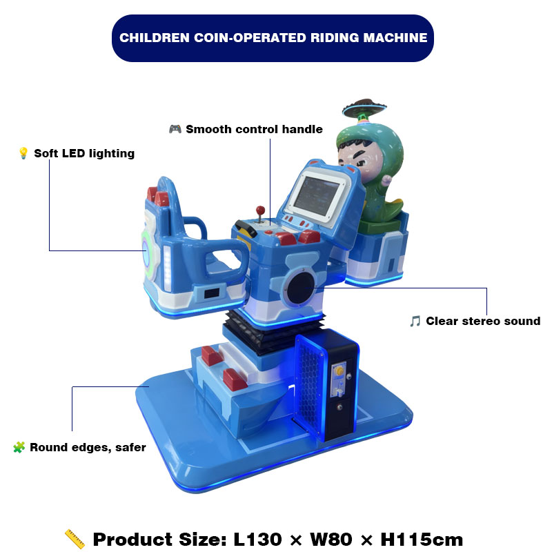 Popular Large-Scale Children's Blue Rocking Car Coin-Operated Arcade Game Machines for Entrance Arcades