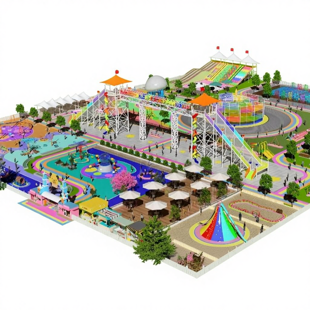 No-Power Fiberglass Rainbow Slide for Outdoor Use in Parks Gardens Malls & Communities-Check-In Landscape Facility