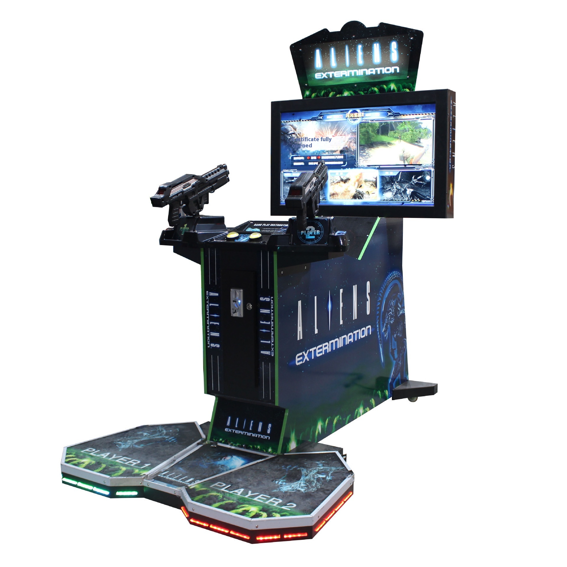 Dual Player Arcade Shooting Game Machine HD Display Coin Operated 'Aliens Extermination' Simulator 1 Year Warranty-for Game