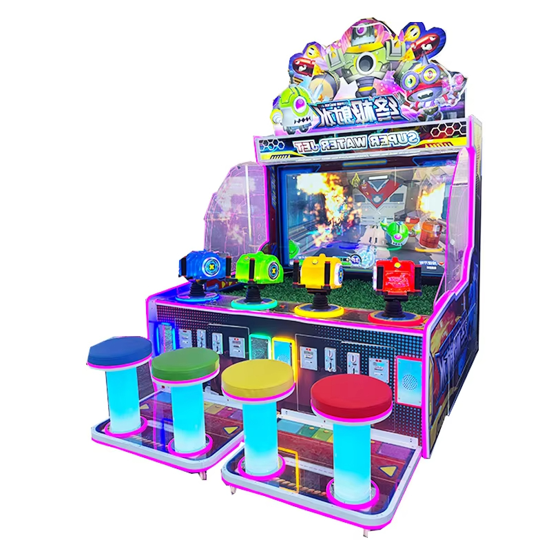 Large Four-Player Indoor Coin-Operated Video Game Equipment Attractive Zombie Garden Water Fountain Sale for Children