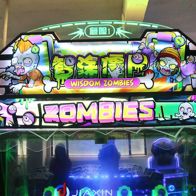 Large Four-Player Zombie Shooting Water Gun Arcade Simulation for Amusement Park Equipment