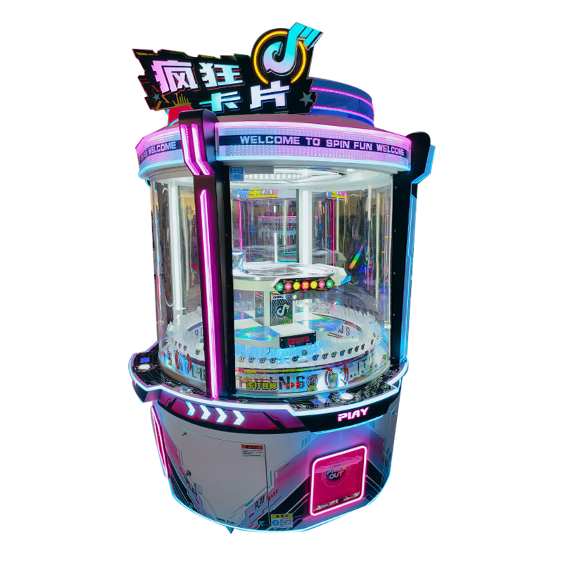 Crazy Card 4-Person Interactive Lottery Game Machine English Commercial Video Amusement for 2 Players Card Collection Device