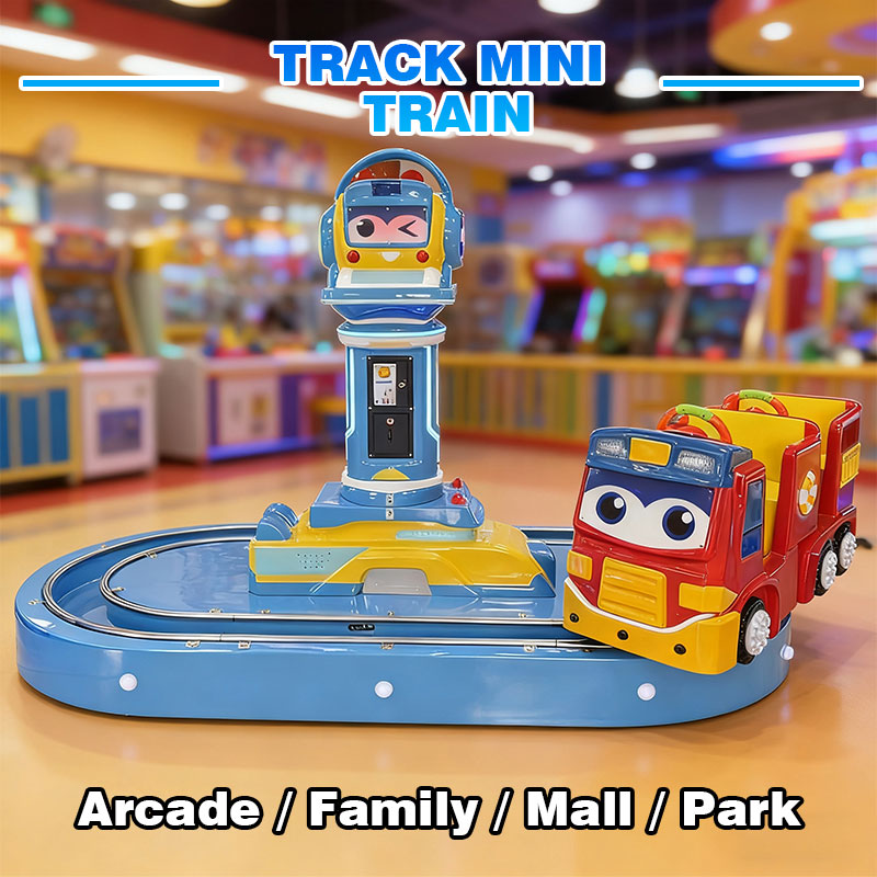 Electric Kids Track Train Ride Cartoon Car Amusement Equipment Indoor Playground Children's Ride Game Machine Shopping Mall