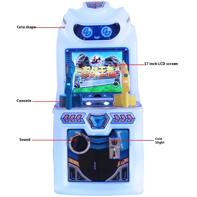 2025 Cute Baby Shooting Coin-Operated Amusement Machine - Single-Button 3-in-1 Commercial Racing Game Console for Kids