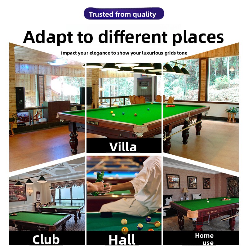 Brilliant Star Pool Table Standard Chinese Style Black Eight T5 Golden Leg Green Warehouse Stone Plate Snooker Billiard Tables