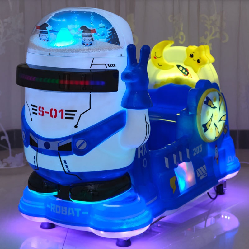 2025 New Kidsren's Household Electric Coin-Operated Commercial Swing Machine Internet Celebrity Toy Scan Code Access Supermarket