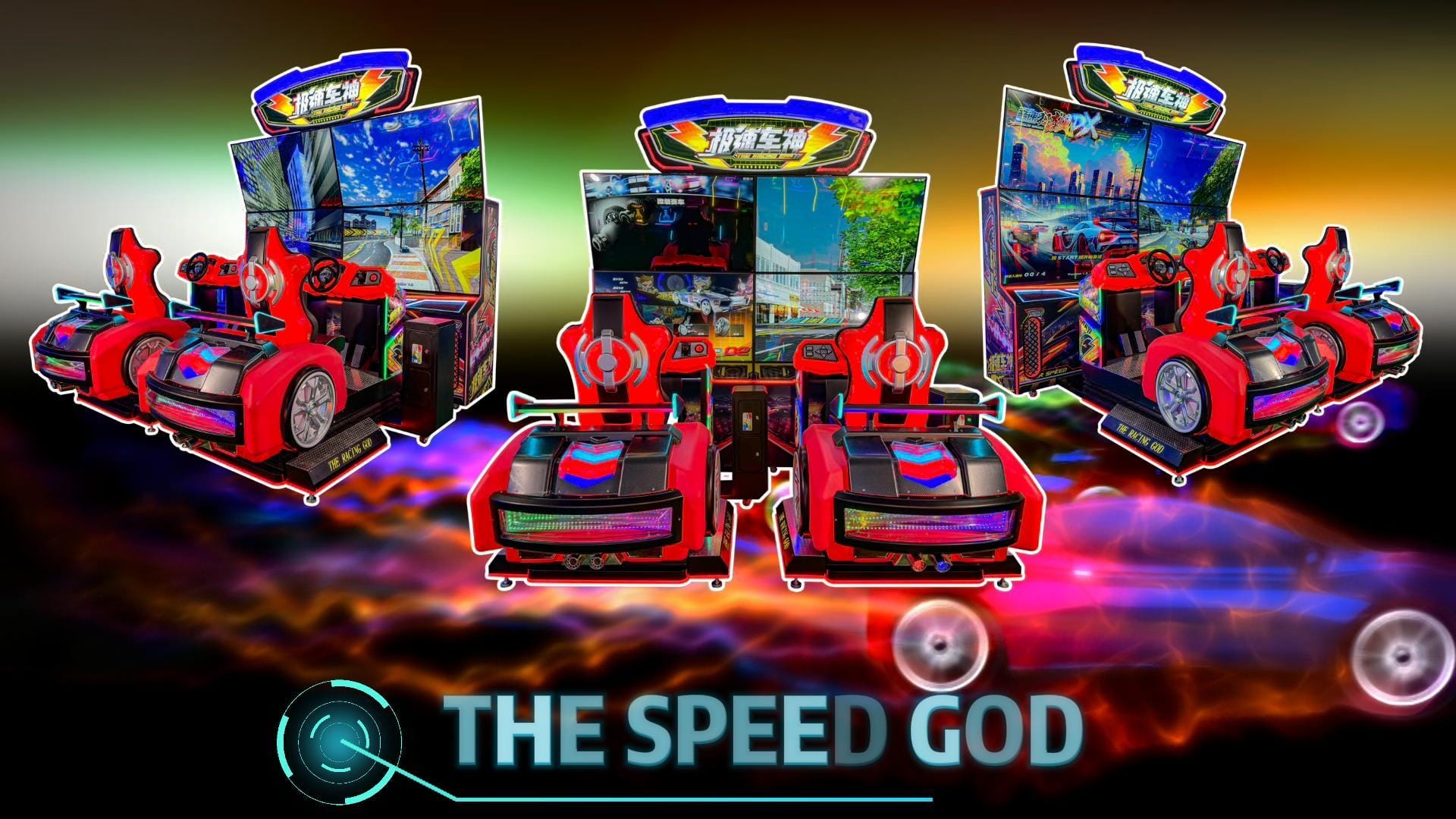 Dual-Screen Dynamic Racing Machine Top Speed Two-Person Coin-Operated Game for Game Room Equipment