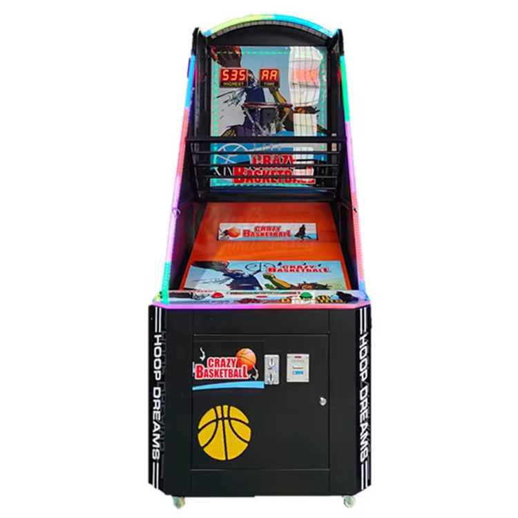 Luxury 2-Player Foldable Indoor Training Arcade Equipment 1-Year English Speaking Coin-Operated Shooting Basketball Machine