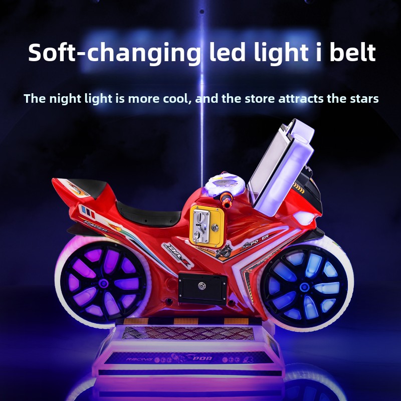 Interactive 3D Simulation Children's Electric TT Motorcycle Speed Racing Machine New Pusher Type Coin-Operated Games for Kids