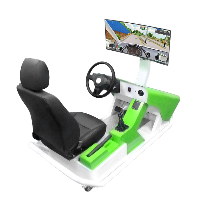 Green-White Metal Racing Simulation Driving Cockpit Commercial Amusement Entertainment Equipment 1 Year for Mall Game Center