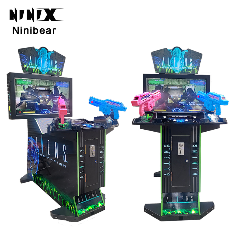 Factory Price Coin Operated 2 Players 42 Inch Video Arcade Machine Aliens Shooting Extermination  Game  Produce by  Ninibear