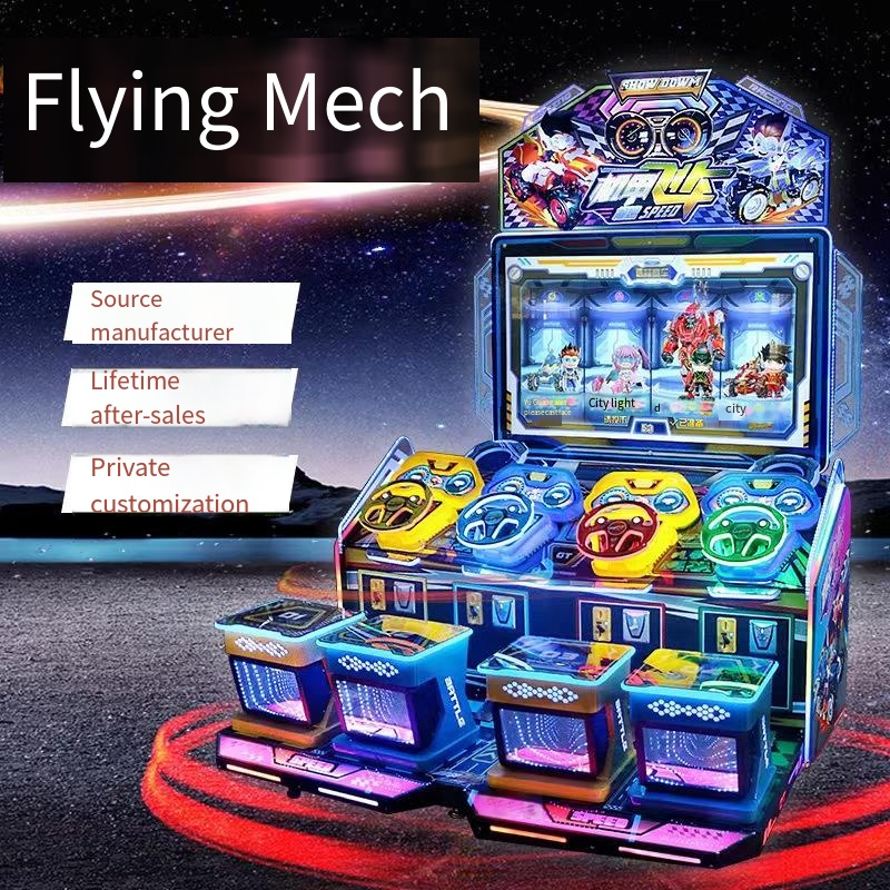 Cheap Four-Kids Racing Car Arcade Simulator Game Machine Coin-Operated Kiddy Ride for Game Room