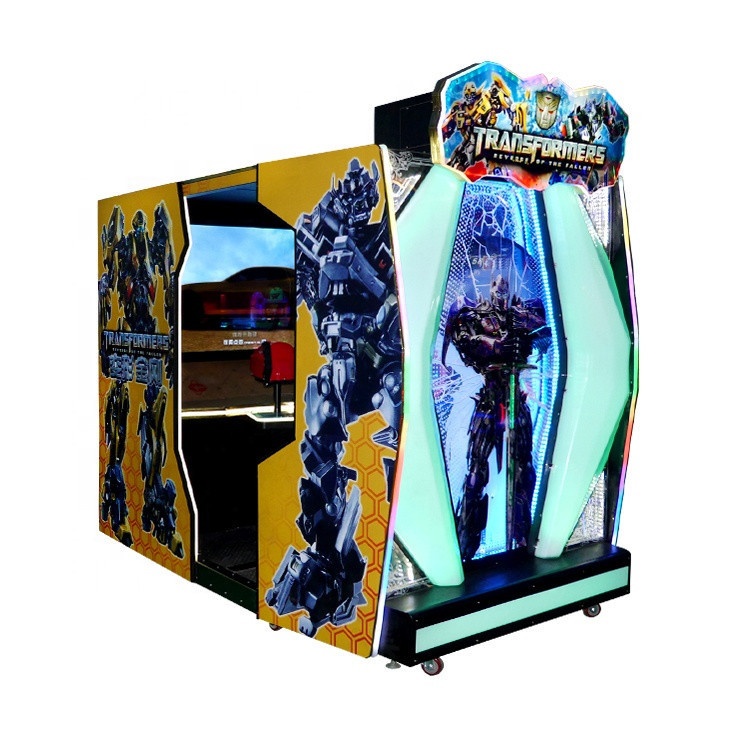 Large Two-Person Dynamic Shooting Simulator Coin-Operated Video Game Console with Metal Material Transformers City Gunfight