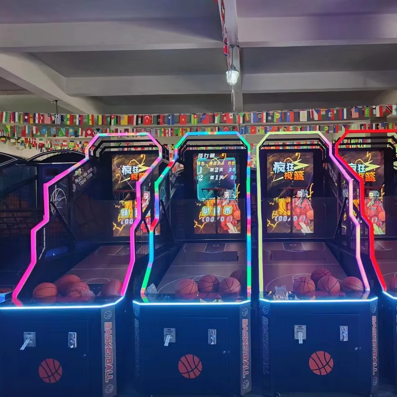 Coin Operated Basketball Arcade Game Machine With LED Scoring System for Mall Arcade Game Center Entertainment