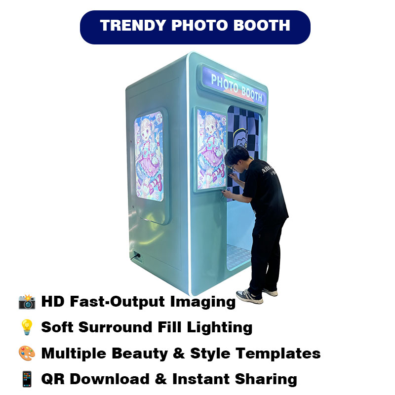 Commercial for Full Size Selfie Picture Shooting Cabin Automatic Portrait Printing Machine Entertainment Studio 1 Year