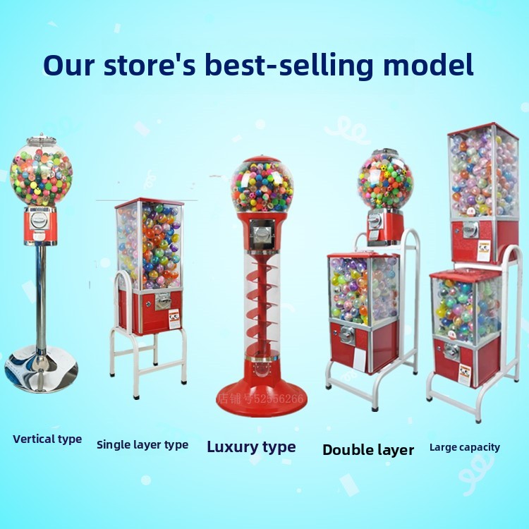 Supermarket Self-Servicing Elastic Ball Capsule Toy 45 Capsule Spiral Machine One Yuan Two Yuan Coin System Metal One Small Shop