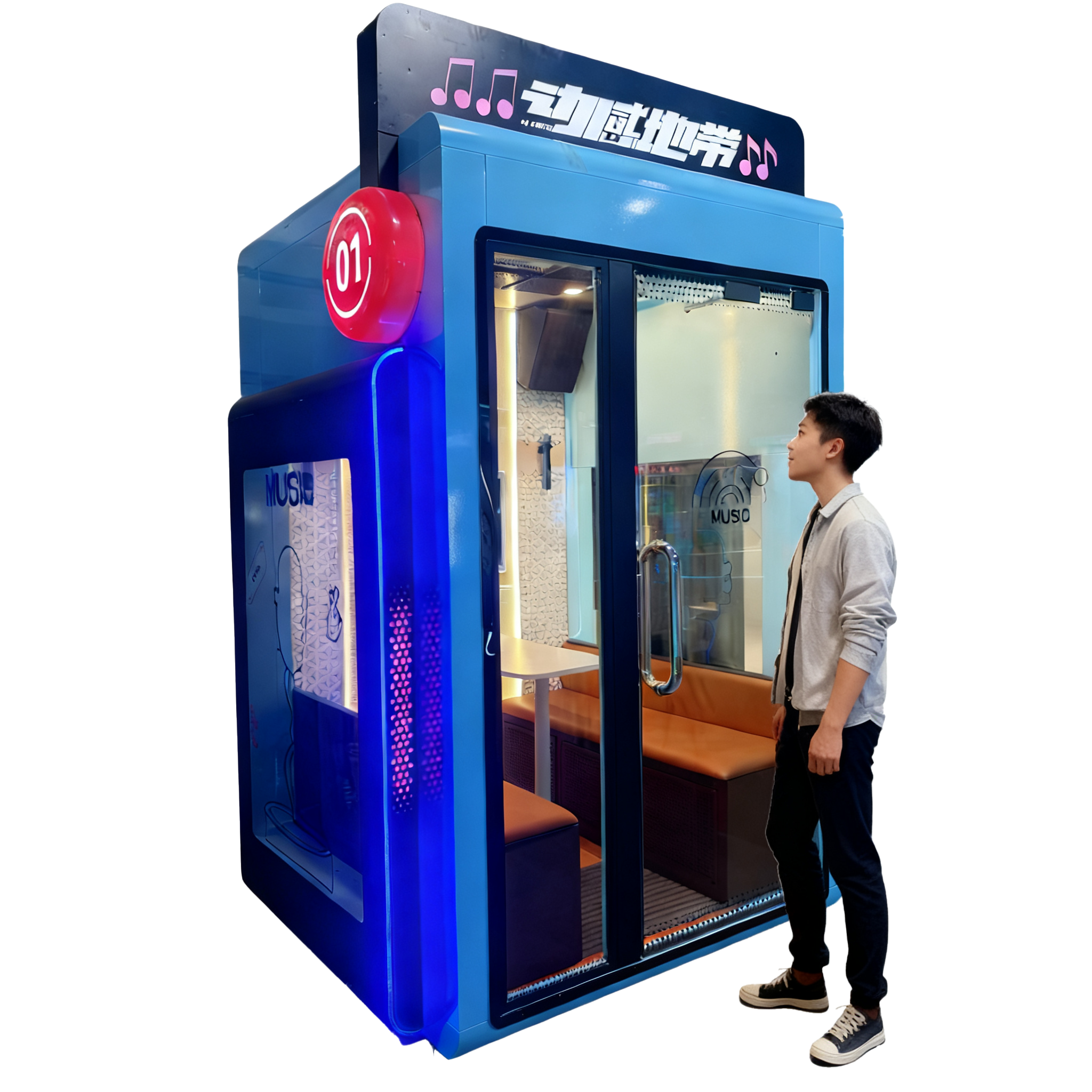 Commercial Metal Karaoke Booth Full Size KTV Singing Room Soundproof Entertainment Cabin Dual Four Person Music Recording 1 Year