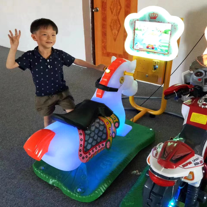 Best-Selling 3D Horse Racing Swing Machine Most Popular Arcade Coin-Operated Game Console Luxury Rocking Horse Car for Children
