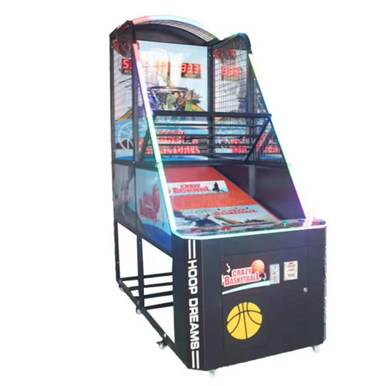 Luxury 2-Player Foldable Indoor Training Arcade Equipment 1-Year English Speaking Coin-Operated Shooting Basketball Machine