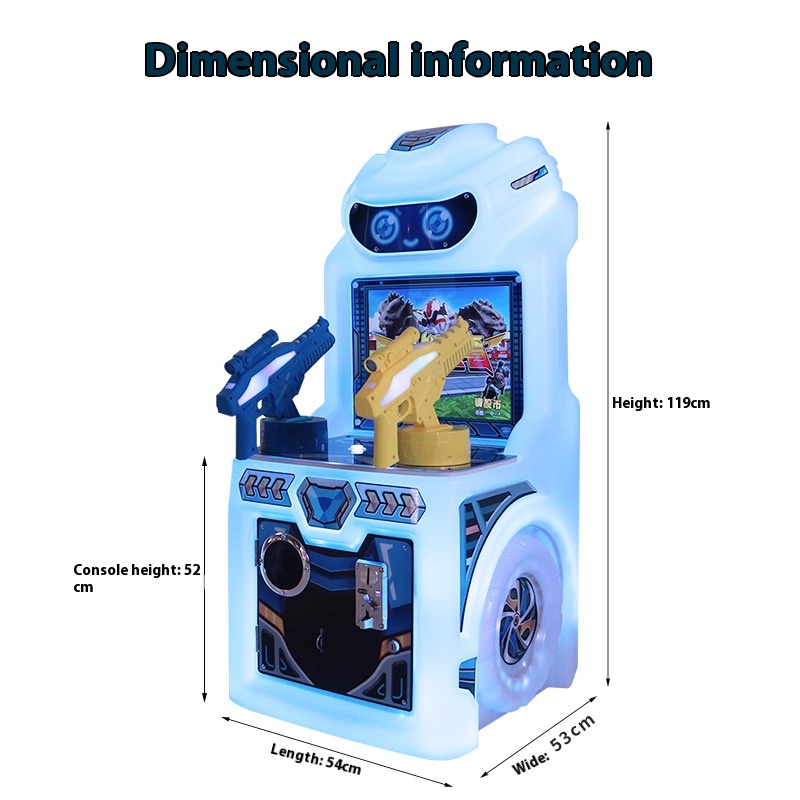2025 Cute Baby Shooting Coin-Operated Amusement Machine - Single-Button 3-in-1 Commercial Racing Game Console for Kids