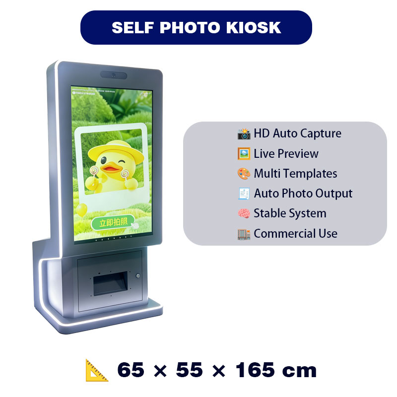 Ninix Silver-Gray Stainless Steel Commercial Self-Service Interactive Terminal HD Auto Capture Multi-Templates Equipment