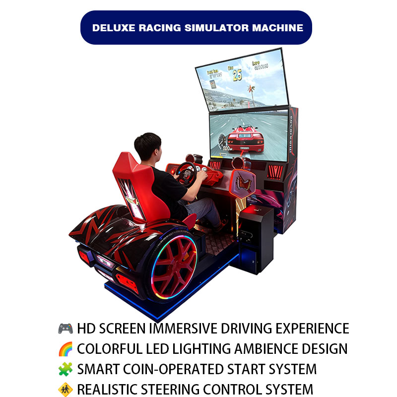 Immersive VR Racing Arcade Game Machine LED Lighted Motion Simulator Large Screen Game Center Amusement Park Entertainment Metal