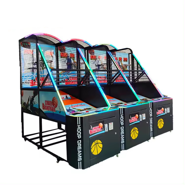 Luxury 2-Player Foldable Indoor Training Arcade Equipment 1-Year English Speaking Coin-Operated Shooting Basketball Machine