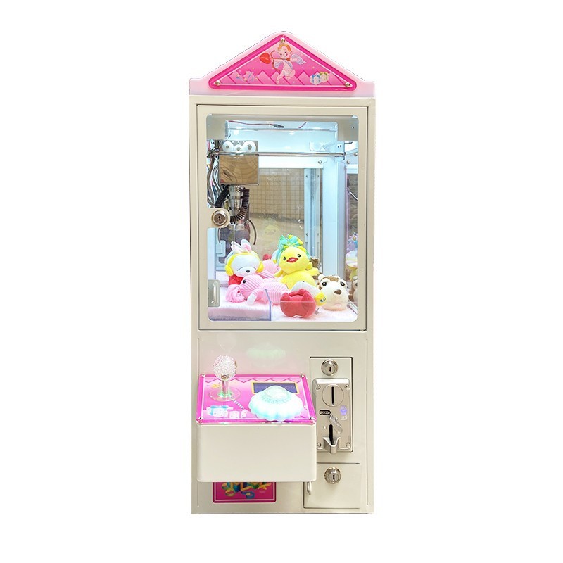 Mini Claw Coin Pusher Small Plush House Toy Crane Machine Keychain Arcade Gachapon for Family Prizes and Child Commendation