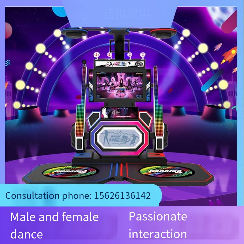Indoor Amusement Park Coin Operation 2 Players Rhythm  Double Virtual Reality Dance Machine
