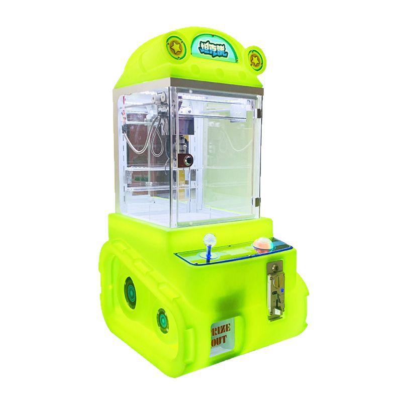 Transparent Plastic Single Grasp Coin Operated Doll Machine for Children Small Household Entertainment