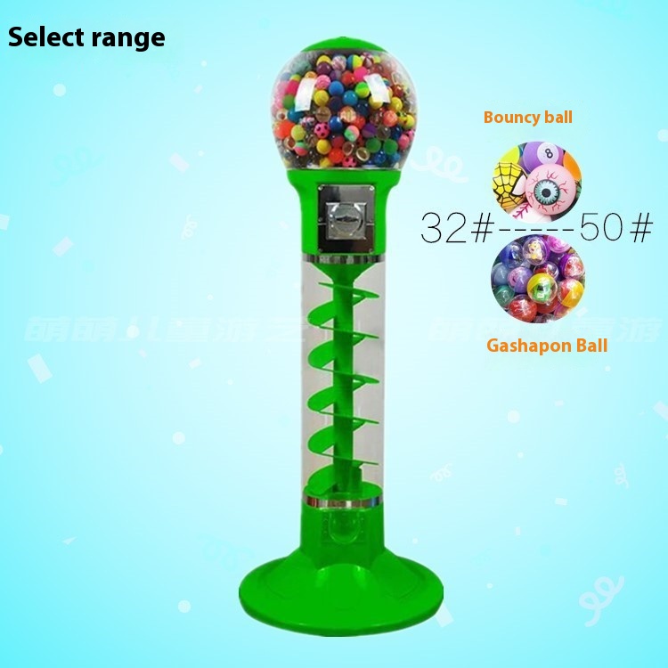 Supermarket Self-Servicing Elastic Ball Capsule Toy 45 Capsule Spiral Machine One Yuan Two Yuan Coin System Metal One Small Shop